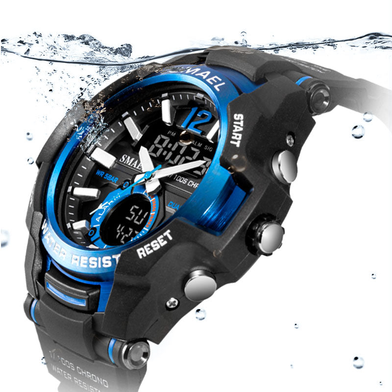 SMAEL Men Watches Fashion Sport Super Cool Quartz LED Digital Watch 50M Waterproof Wristwatch Men's Clock Relogio Masculino（SL-1805）