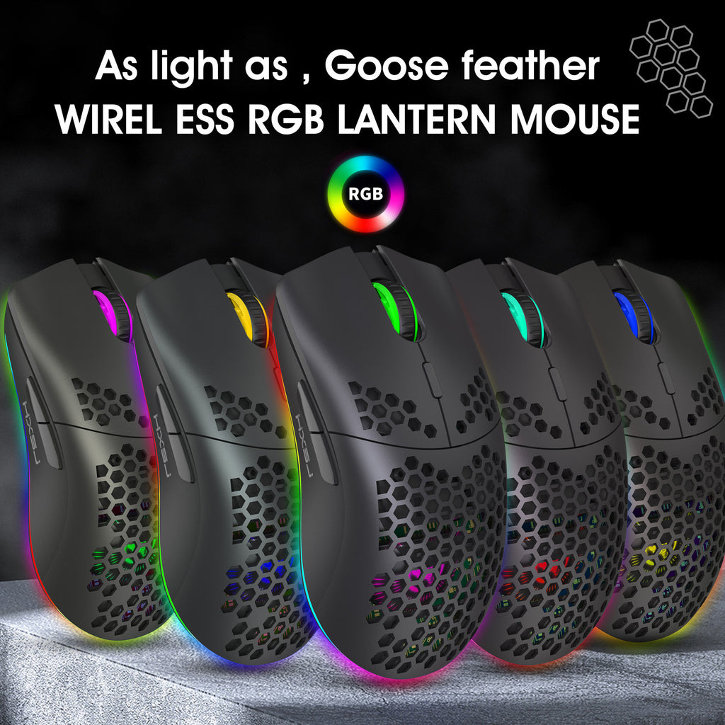 Lightweight hollow hole mouse RGB wireless 2.4G charging game light computer office mouse
