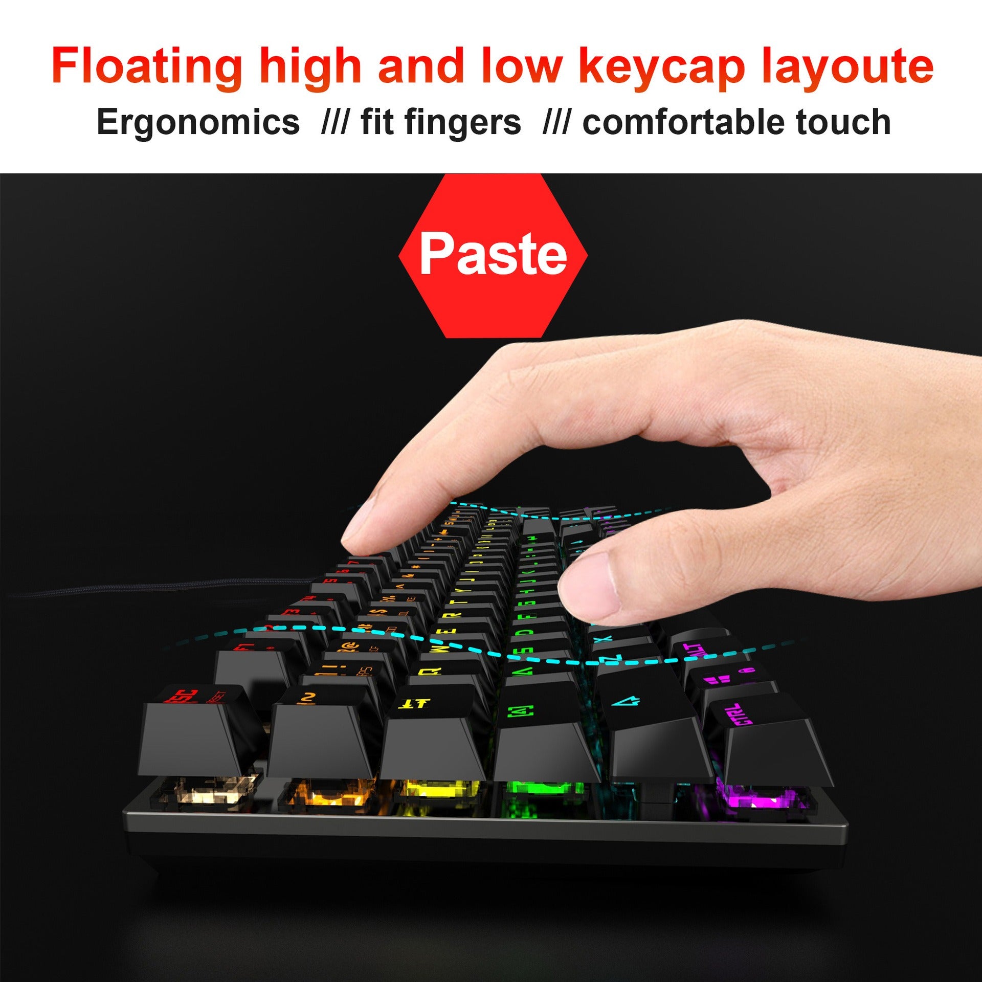 Personalized mechanical keyboard RGB luminous esports game keyboard wired blue axis full 104 key keyboard