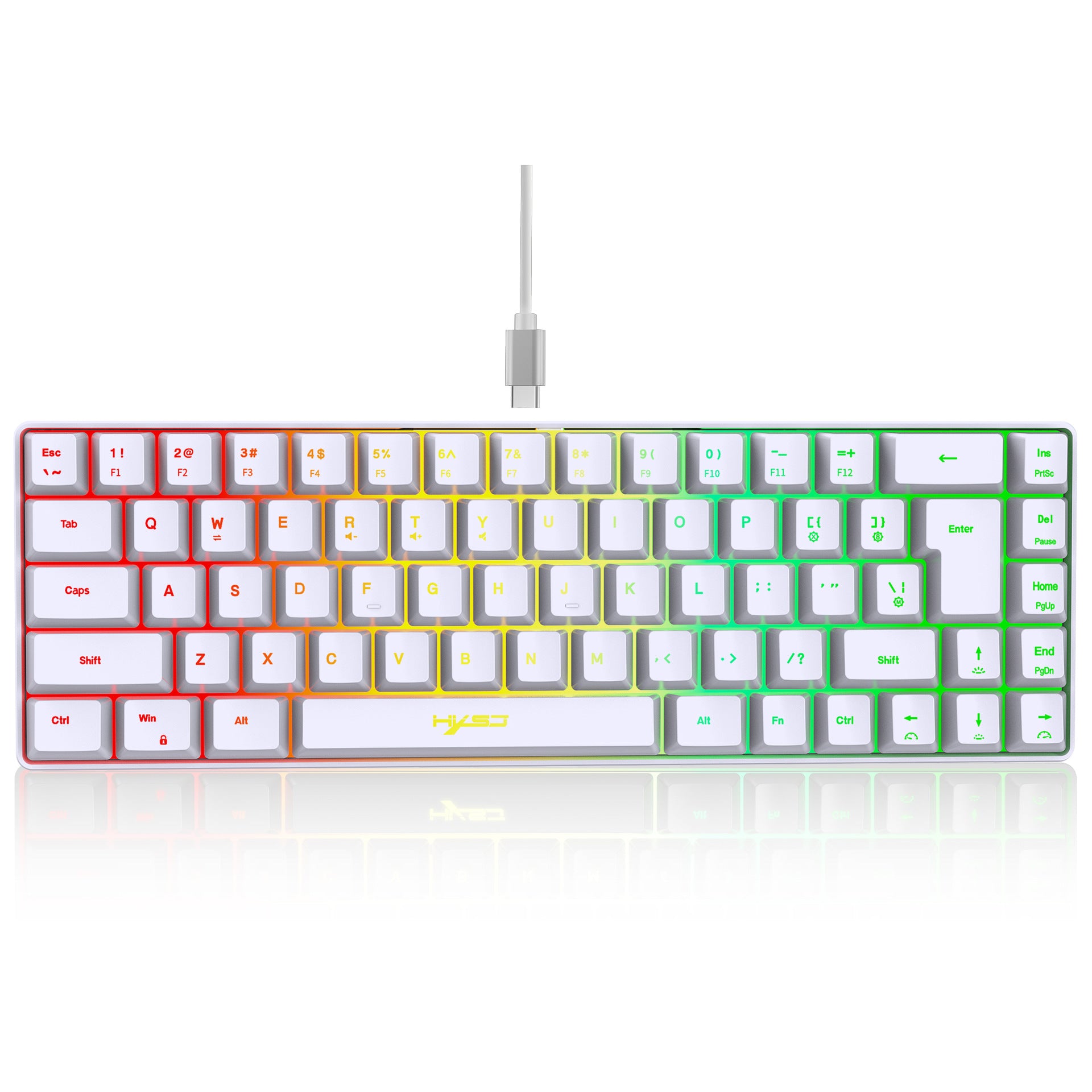 60% Mini 68 Key Mechanical Texture Film Gaming Keyboard ABS Material RGB Backlit Mini Portable Keyboard