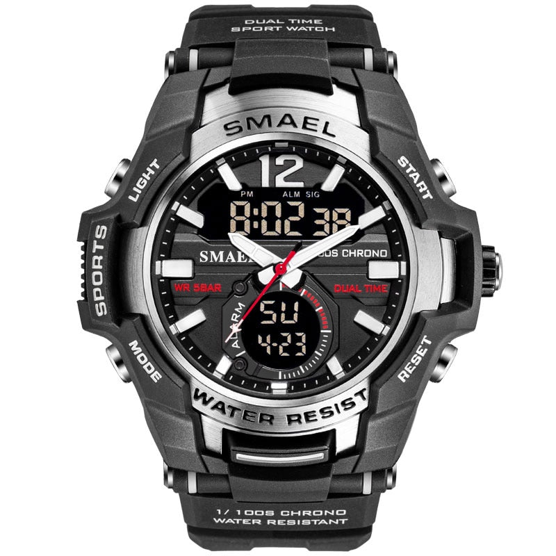 SMAEL Men Watches Fashion Sport Super Cool Quartz LED Digital Watch 50M Waterproof Wristwatch Men's Clock Relogio Masculino（SL-1805）