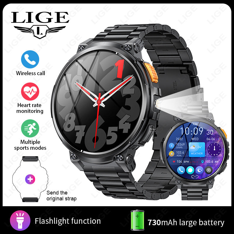K66 Outdoor Sports with Flashlight Smart Watch for Men
