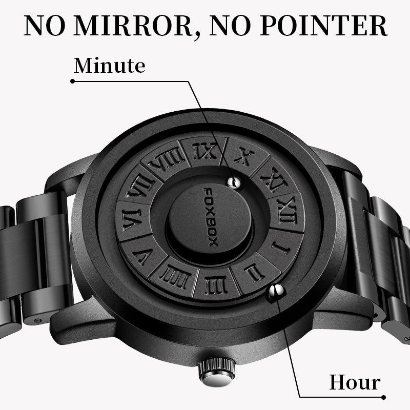 FB0047 Cool Magnetic Suspension Watch Men's Black Technology Creative Personality Concept Watch