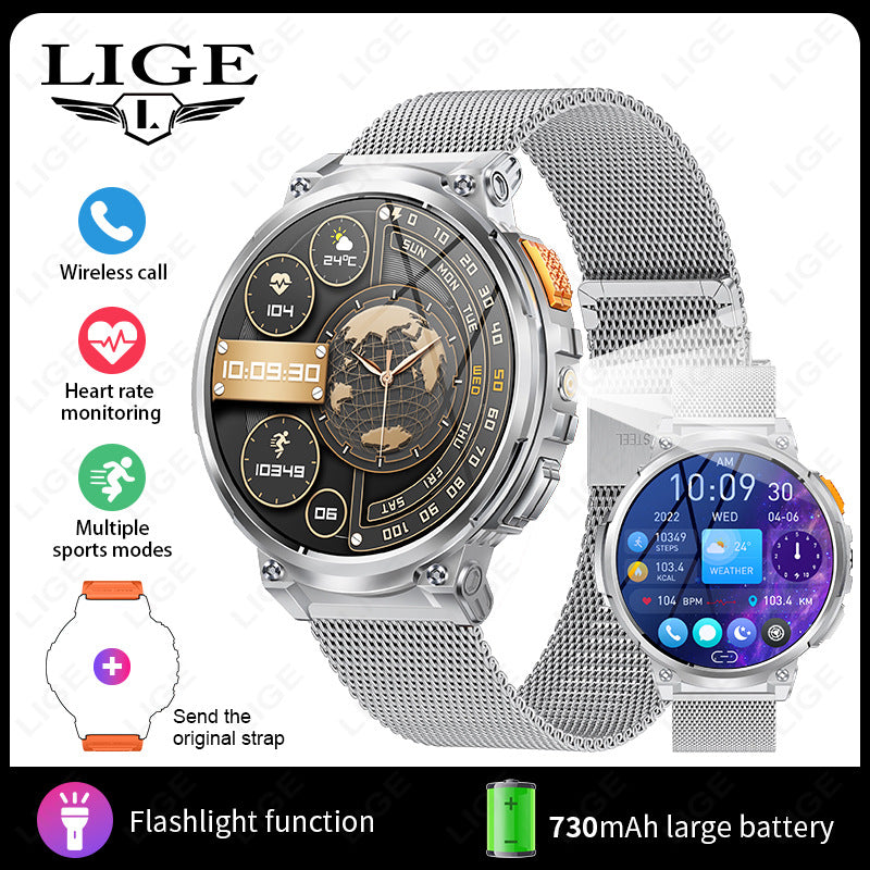 K66 Outdoor Sports with Flashlight Smart Watch for Men