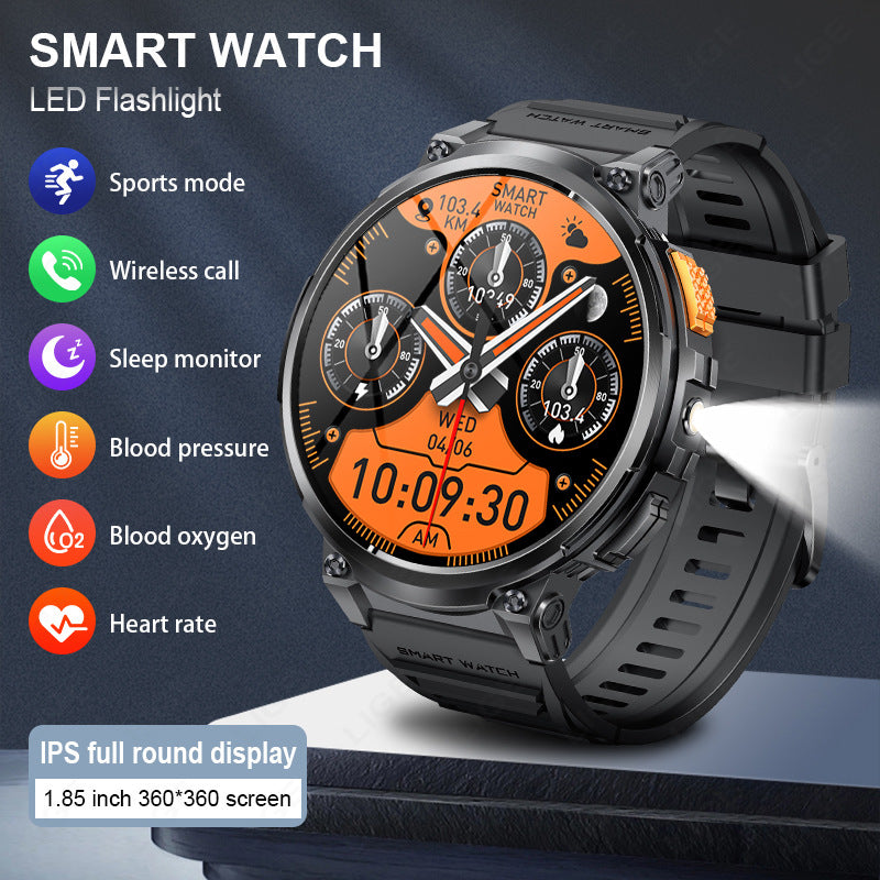 K66 Outdoor Sports with Flashlight Smart Watch for Men